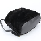 Fendi Leather Backpack Shoulder Bag Black — view 5
