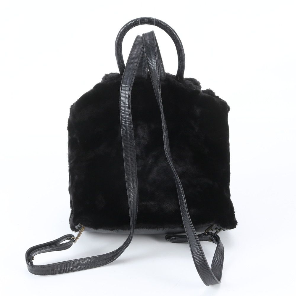 Fendi Leather Backpack Shoulder Bag Black — view 3
