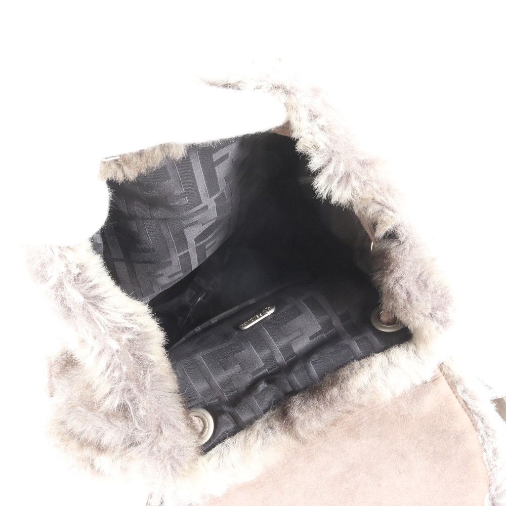Fendi Fur Leather Backpack Shoulder Bag — view 7