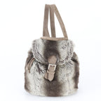 Fendi Fur Leather Backpack Shoulder Bag