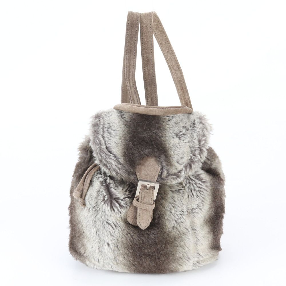 Fendi Fur Leather Backpack Shoulder Bag
