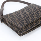 Fendi Zucca Leather Canvas Shoulder Bag Hand Brown — view 5