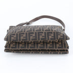 Fendi Zucca Leather Canvas Shoulder Bag Hand Brown — view 6