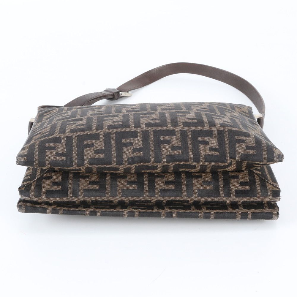 Fendi Zucca Leather Canvas Shoulder Bag Hand Brown — view 6