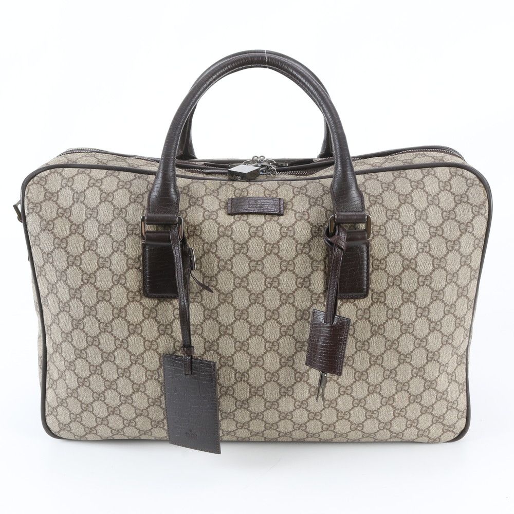 Gucci GG Supreme Leather Boston Bag Tote Carrie