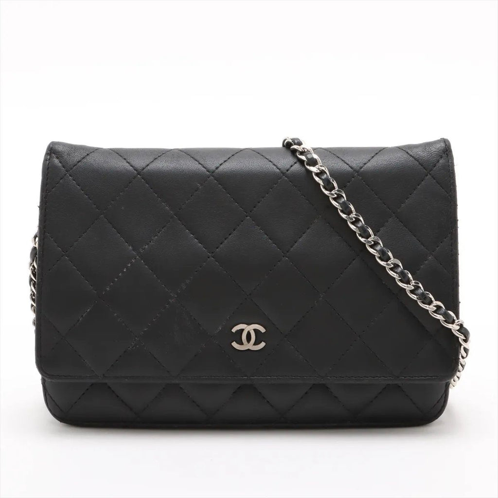 Chanel Quilted Lambskin Leather Wallet Crossbody
