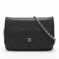 Chanel Quilted Lambskin Leather Wallet Crossbody
