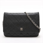 Chanel Quilted Lambskin Leather Wallet Crossbody