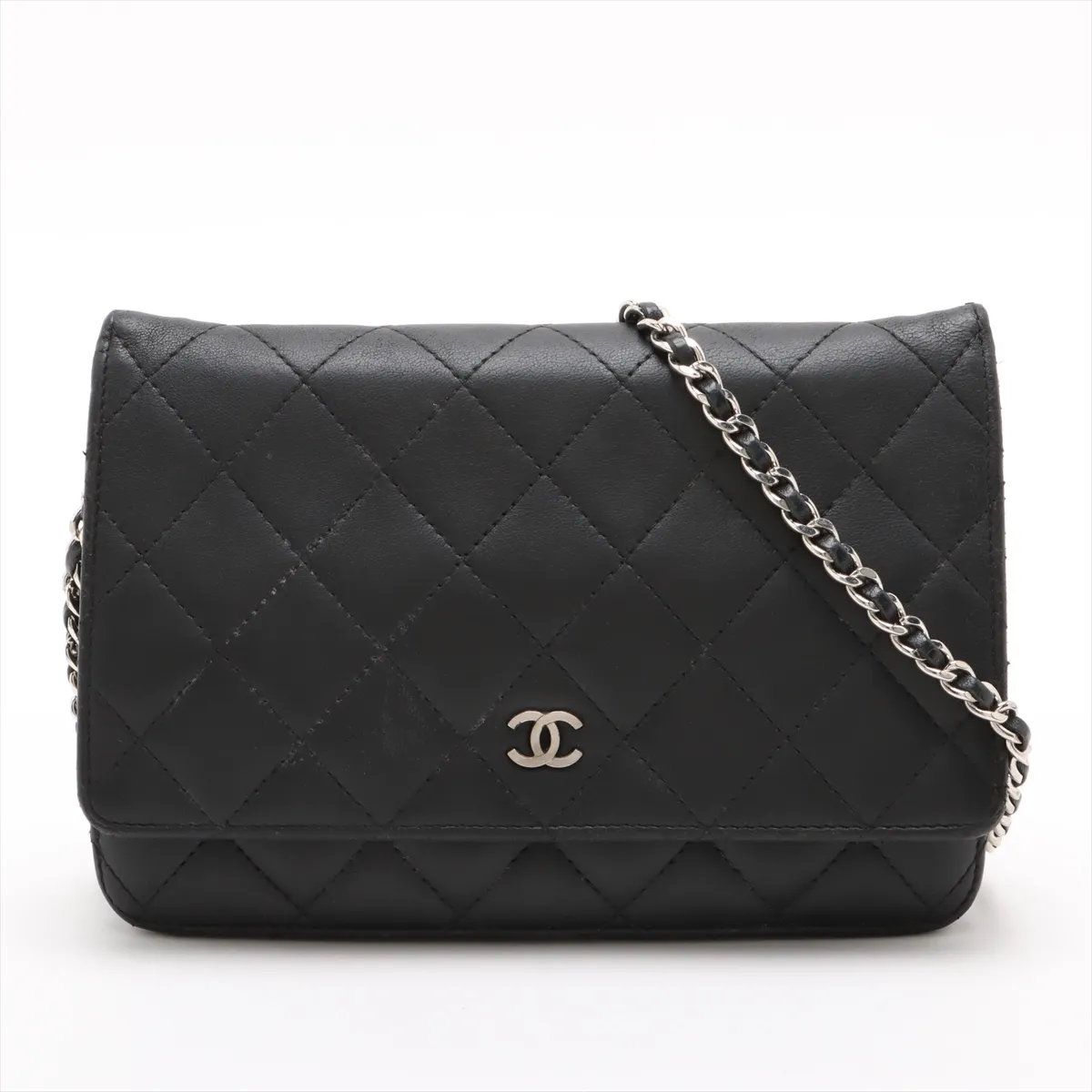 Chanel Quilted Lambskin Leather Wallet Crossbody