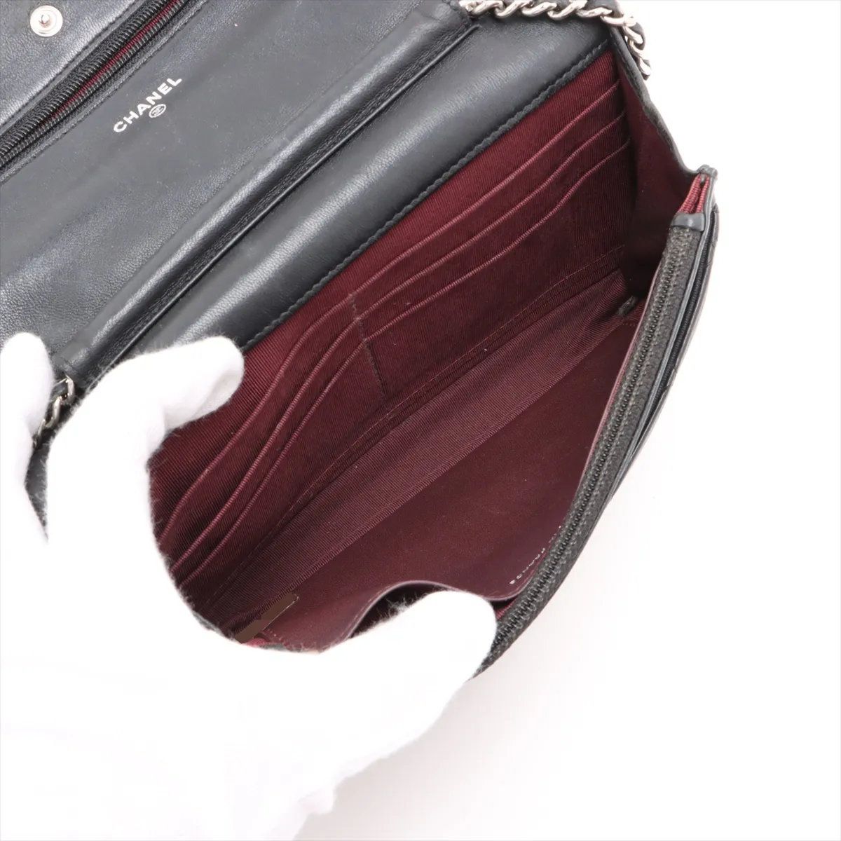 Chanel Quilted Lambskin Leather Wallet Crossbody — view 6