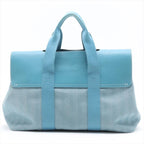 Hermes Valparaiso GM Toile Chevron Leather Tote Bag Shoulder — view 2