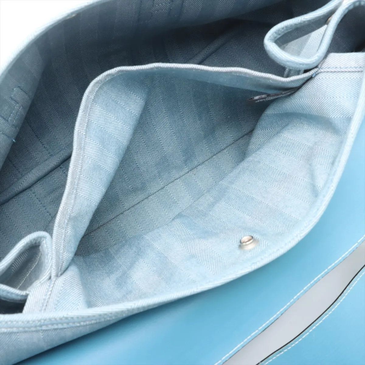 Hermes Valparaiso GM Toile Chevron Leather Tote Bag Shoulder — view 8