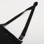 Prada Tessuto Nylon Triangle Logo Leather Shoulder Bag Crossbody Messenger — view 5