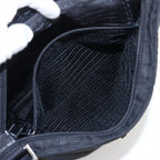 Prada Tessuto Nylon Triangle Logo Leather Shoulder Bag Crossbody Messenger — view 7