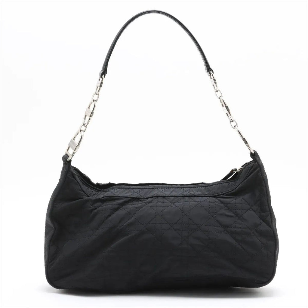 Dior Cannage Leather Chain Shoulder Bag Tote Black — view 2