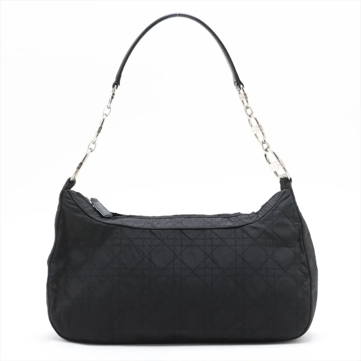 Dior Cannage Leather Chain Shoulder Bag Tote Black