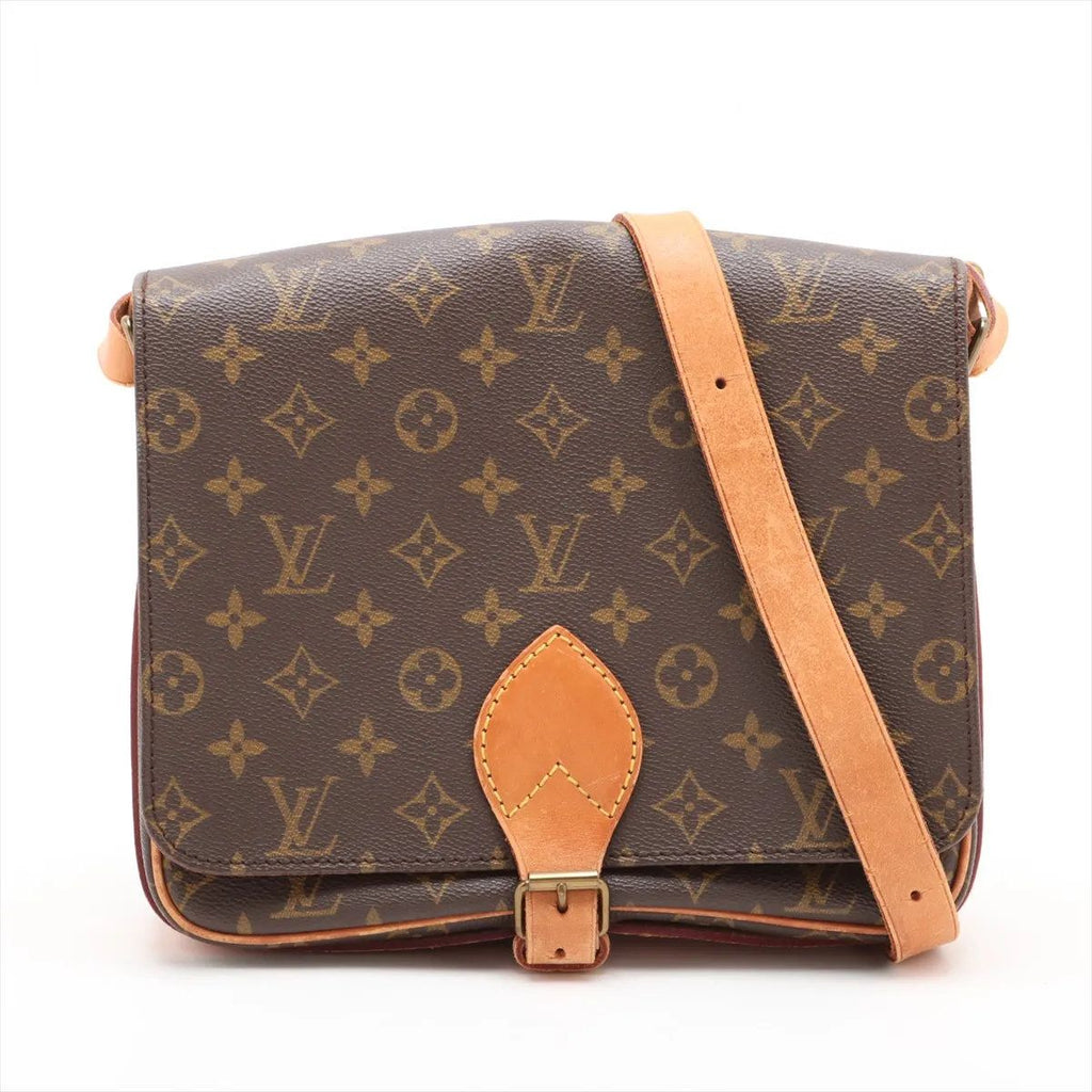 Louis Vuitton Monogram Cartouchiere Leather Shoulder Bag Crossbody