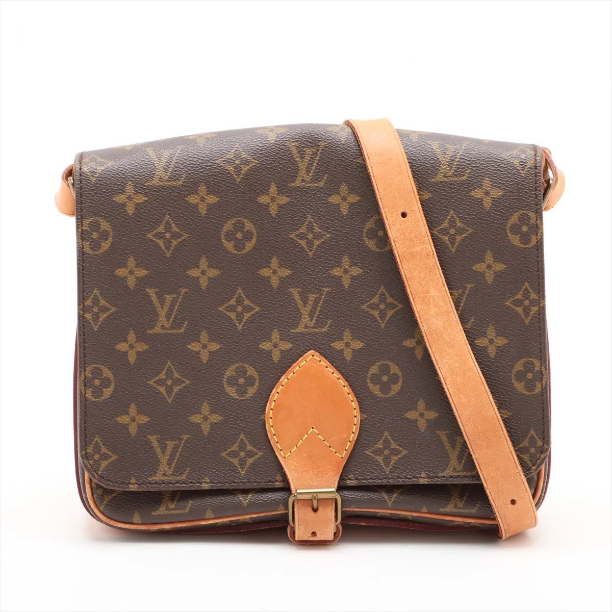 Louis Vuitton Monogram Cartouchiere Leather Shoulder Bag Crossbody