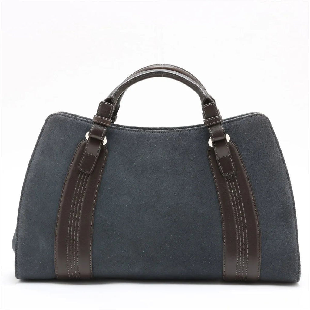 Loewe Anagram Leather Handbag Tote Silver — view 2
