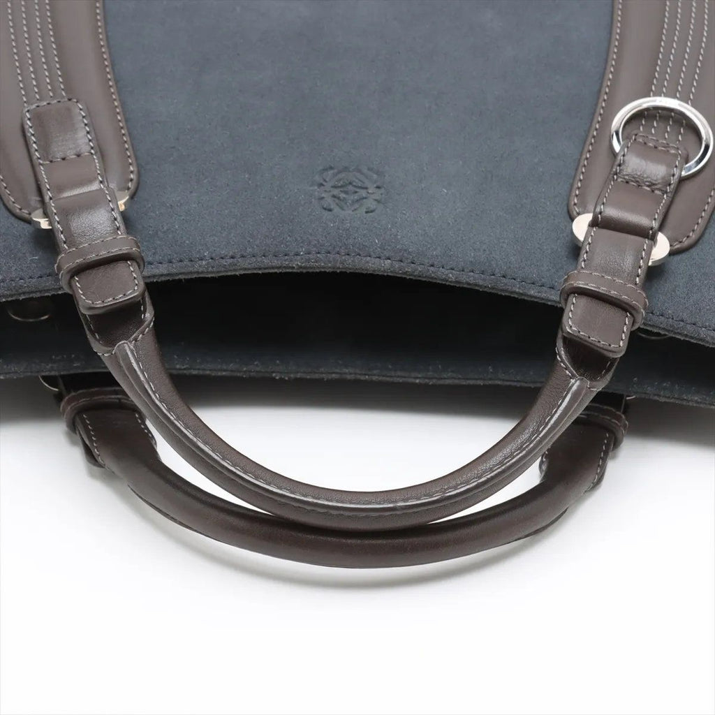 Loewe Anagram Leather Handbag Tote Silver — view 5