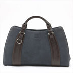 Loewe Anagram Leather Handbag Tote Silver