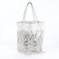 Loewe Vertical Anagram Fringe Leather Tote Bag Shoulder Hand