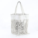 Loewe Vertical Anagram Fringe Leather Tote Bag Shoulder Hand
