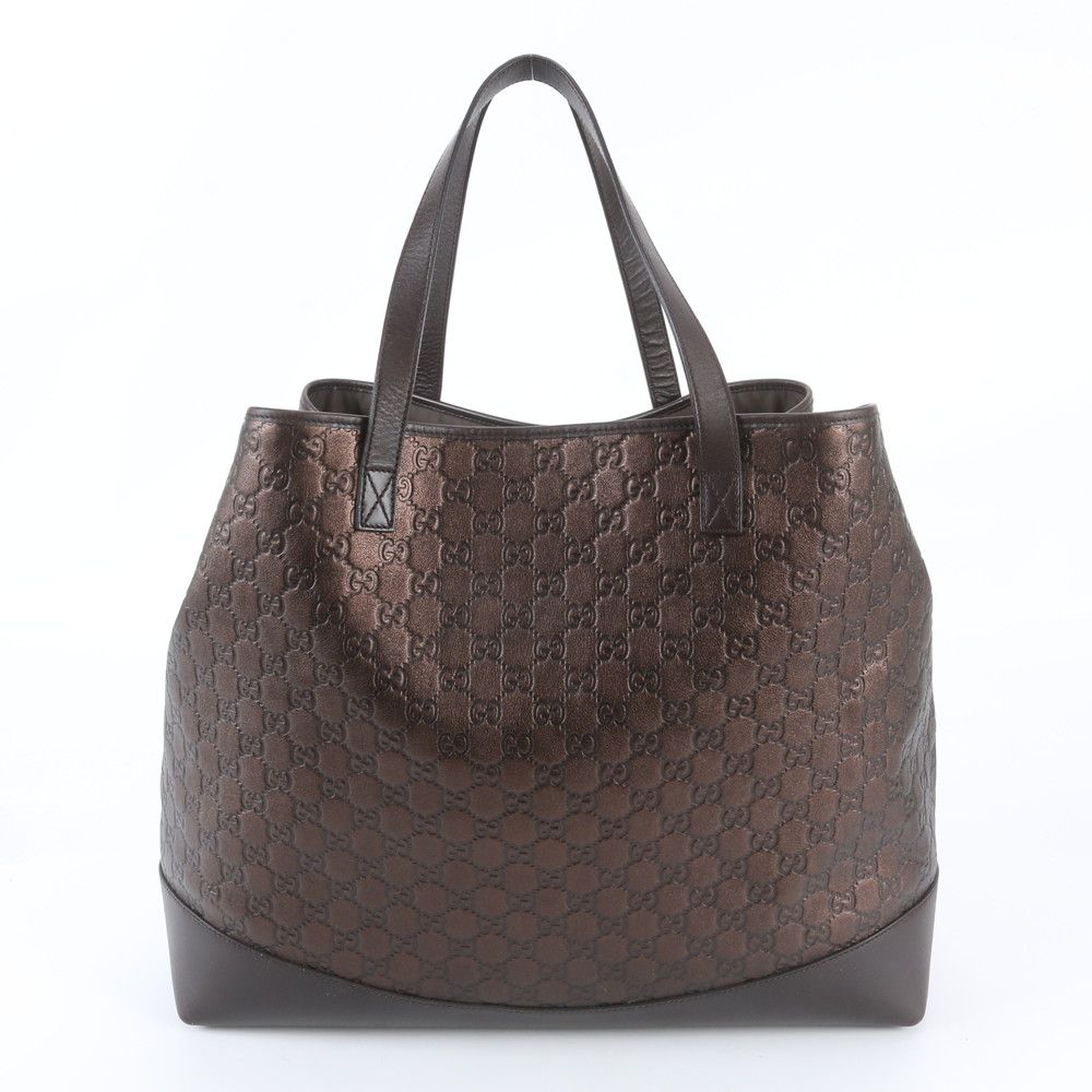 Gucci Guccissima Leather Tote Bag Shoulder Business Brown — view 3
