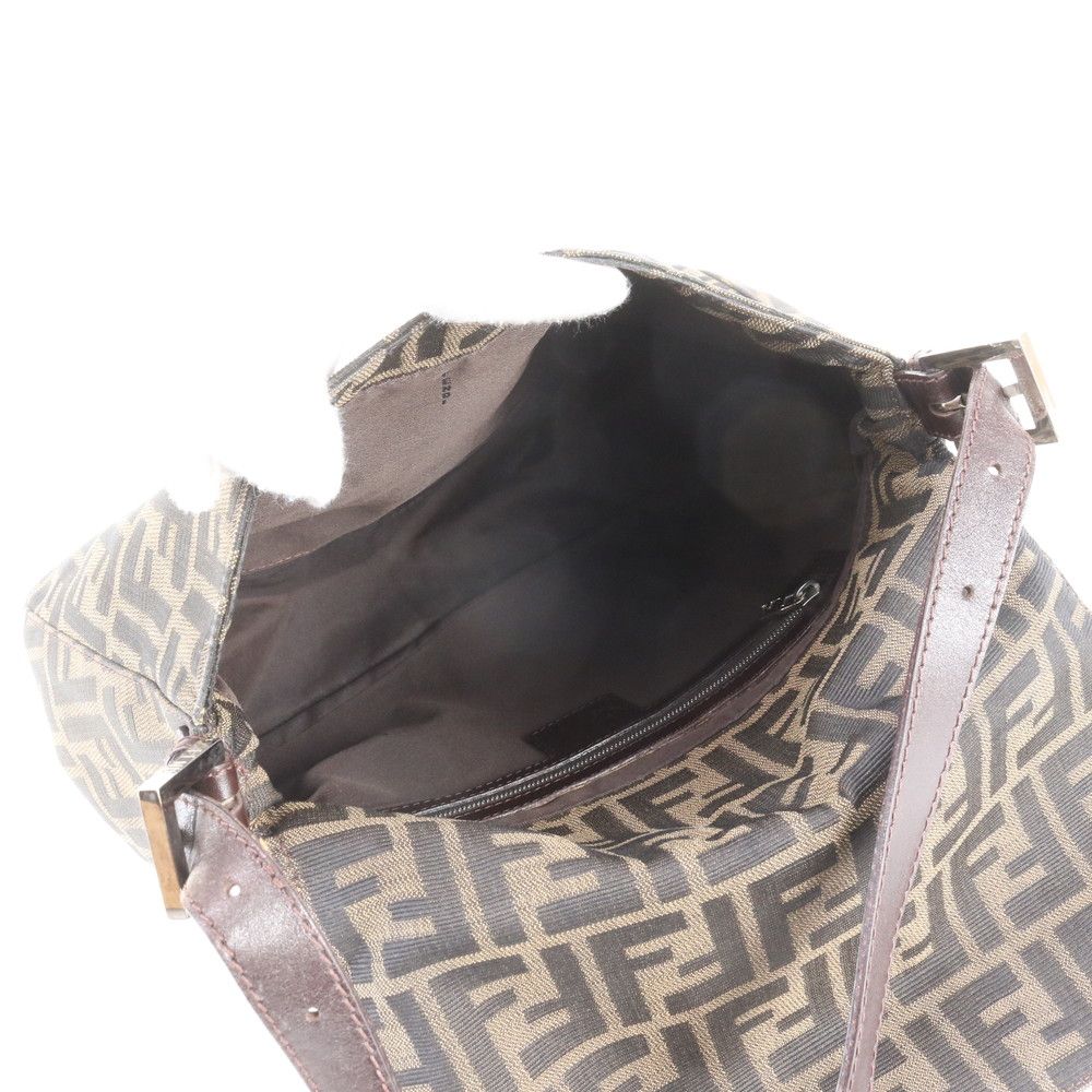 Fendi Zucca Mamma Bucket Leather Canvas Shoulder Bag — view 7
