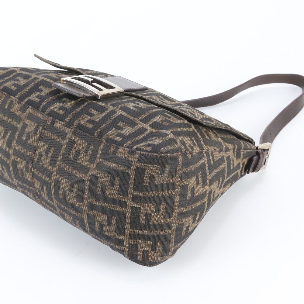 Fendi Zucca Mamma Bucket Leather Canvas Shoulder Bag — view 4
