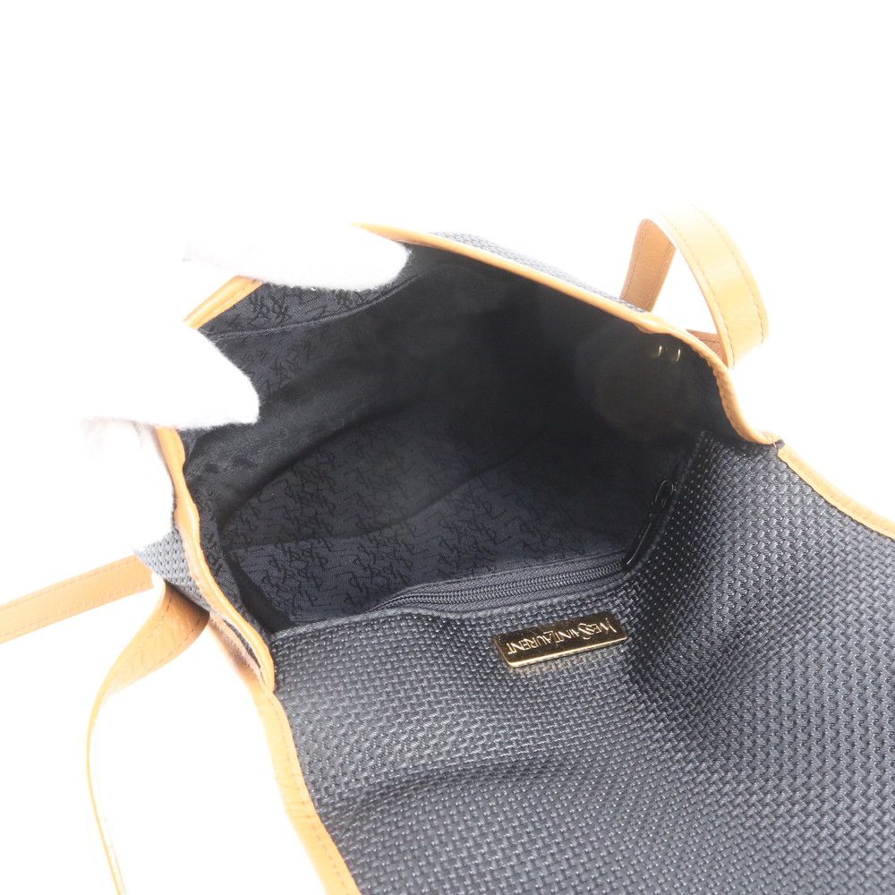 Saint Laurent Vintage YSL Leather Nylon Shoulder Bag — view 7