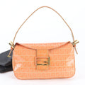 Fendi Zucchino Mamma Bucket Baguette Leather Shoulder Bag