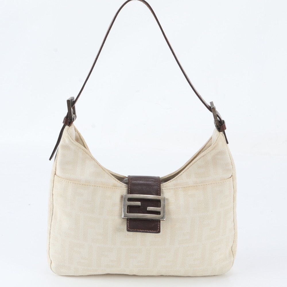Fendi Zucca Mamma Bucket FF Leather Shoulder Bag