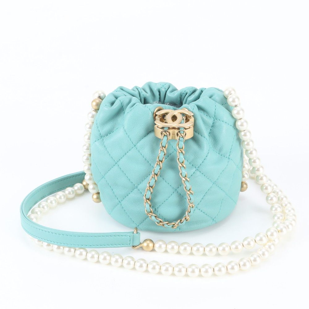 Chanel Quilted Lambskin Leather Pearl Shoulder Bag