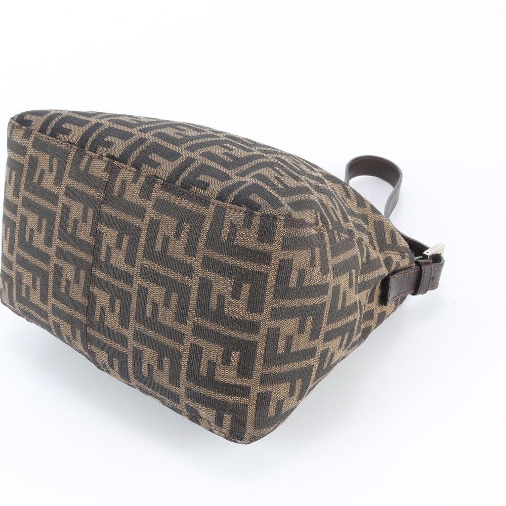 Fendi Zucca Mamma Bucket Leather Canvas Shoulder Bag — view 4