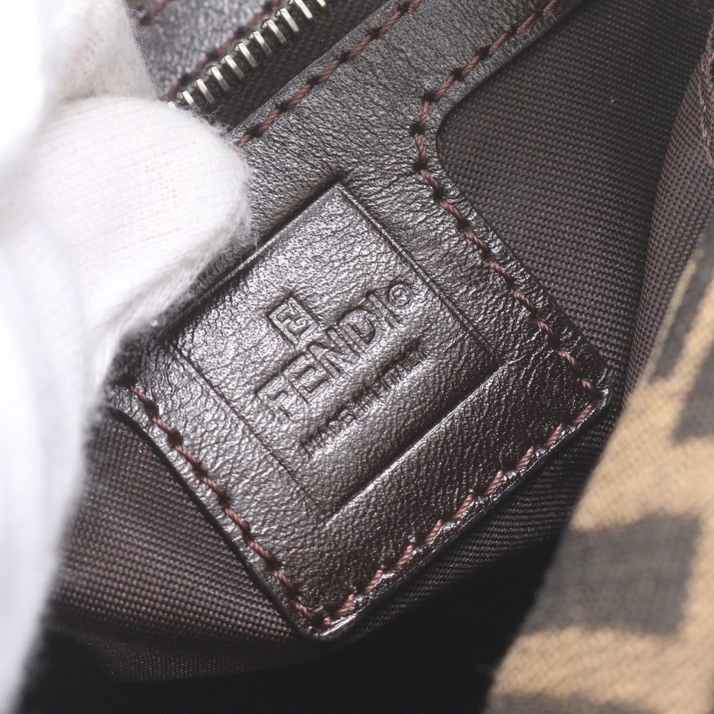 Fendi Zucca Mamma Bucket Leather Canvas Shoulder Bag — view 8