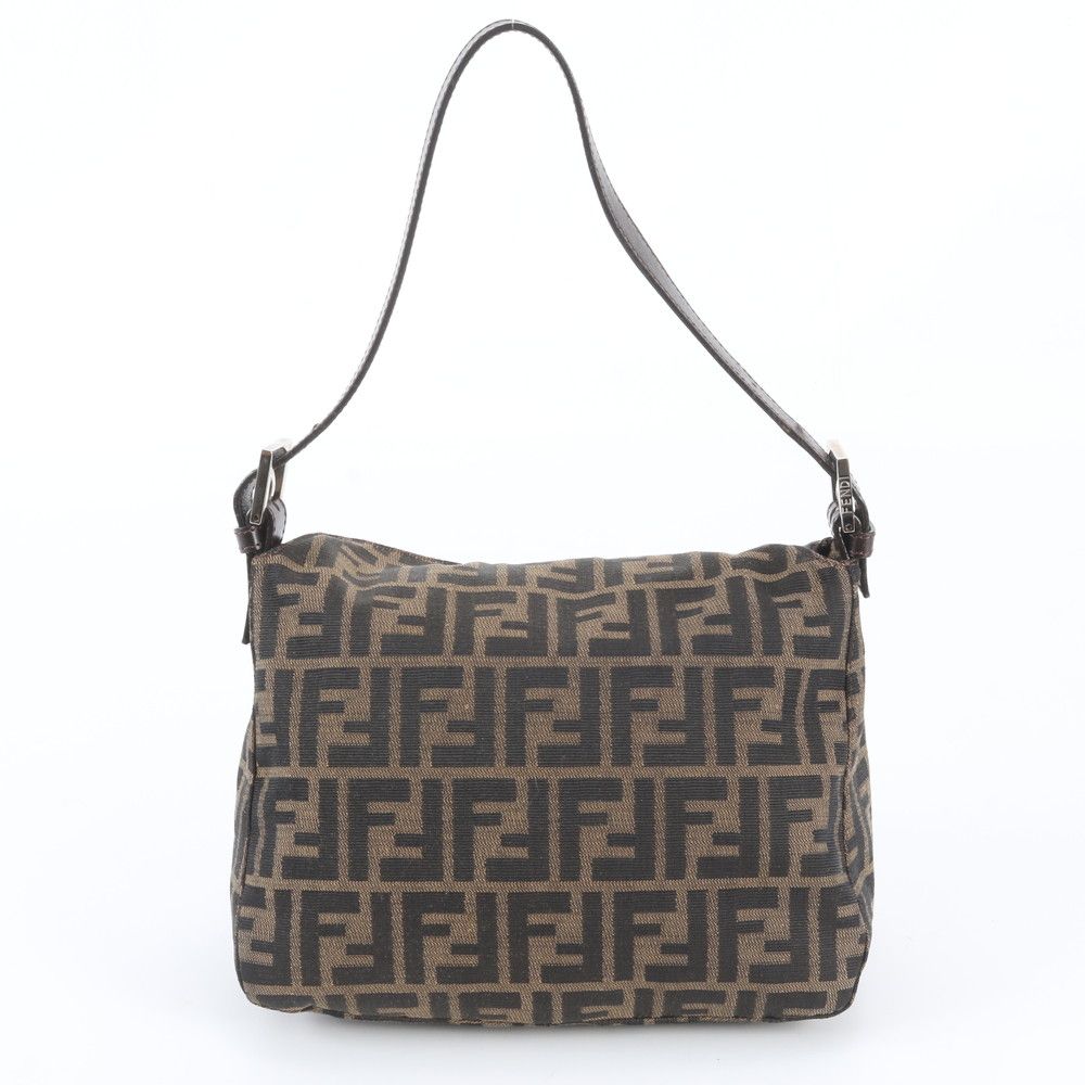 Fendi Zucca Mamma Bucket Leather Canvas Shoulder Bag — view 3