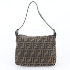 Fendi Zucca Mamma Bucket Leather Canvas Shoulder Bag — view 3