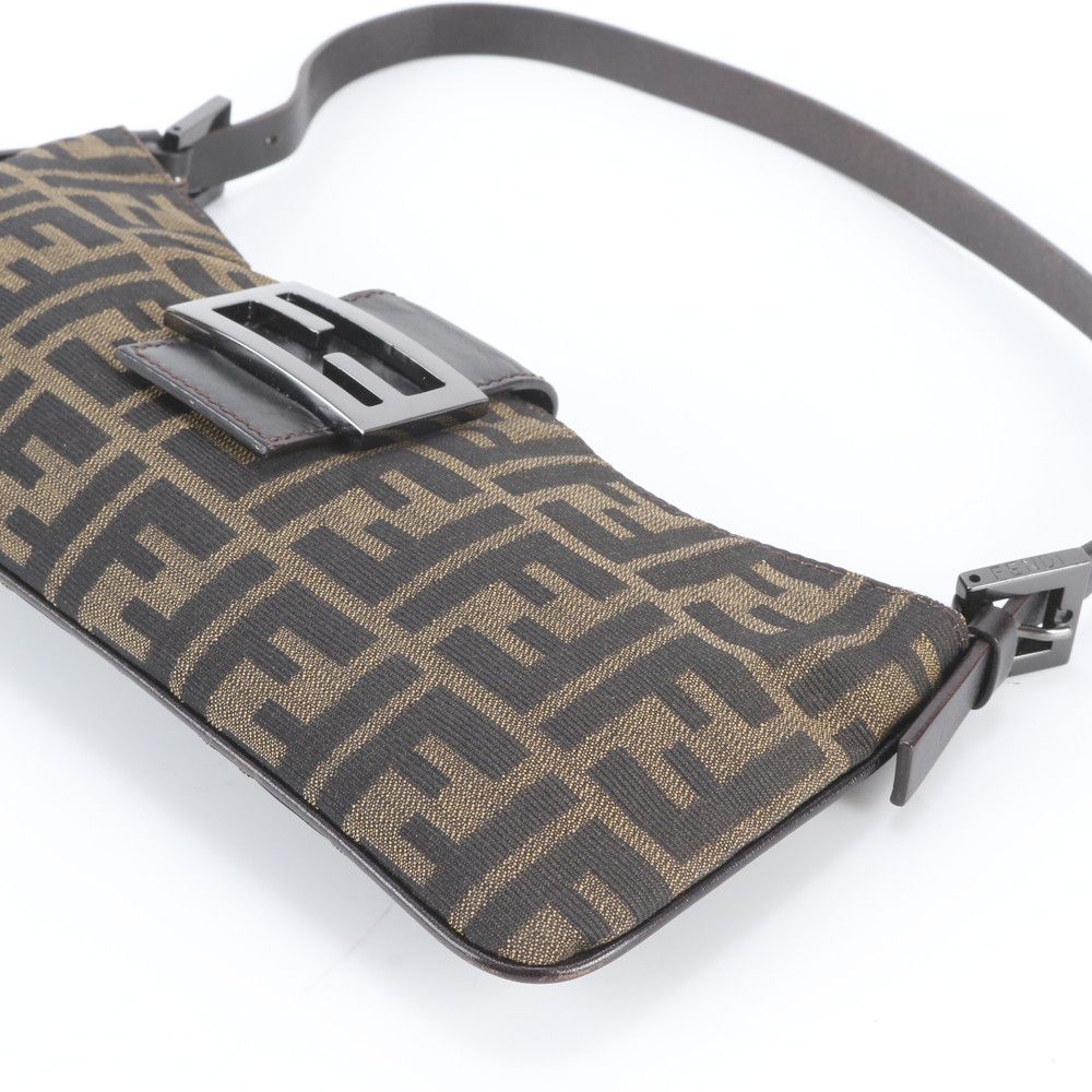 Fendi Zucca Mamma Bucket Leather Canvas Shoulder Bag — view 4