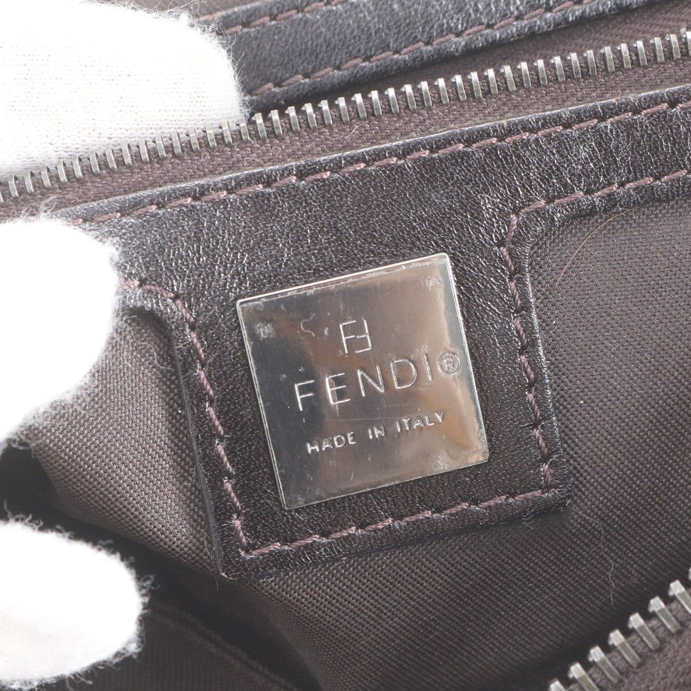 Fendi Zucca Mamma Bucket Leather Canvas Shoulder Bag — view 8