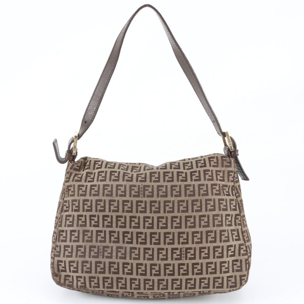 Fendi Zucchino Mamma Bucket Baguette FF Leather Shoulder Bag — view 3