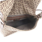 Fendi Zucchino Mamma Bucket Baguette FF Leather Shoulder Bag — view 7