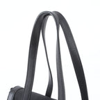 Prada Tessuto Nylon Triangle Logo Leather Shoulder Bag Hand Black — view 2