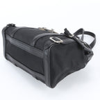 Prada Tessuto Nylon Triangle Logo Leather Shoulder Bag Hand Black — view 4