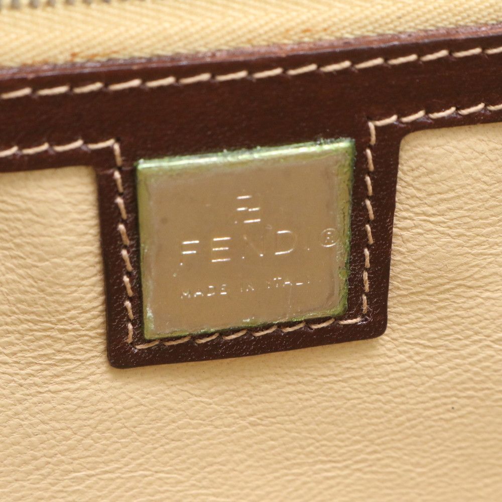 Fendi Calf Hair Animal Print Leather Handbag Brown — view 8