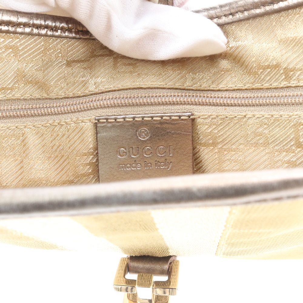 Gucci Jackie Leather Canvas Shoulder Bag — view 8