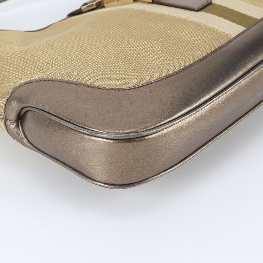 Gucci Jackie Leather Canvas Shoulder Bag — view 4