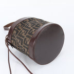 Fendi Zucca Leather Canvas Shoulder Bag Brown — view 4