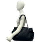 Chanel CC Logo Chain Caviar Leather Tote Shoulder Bag Black — view 2