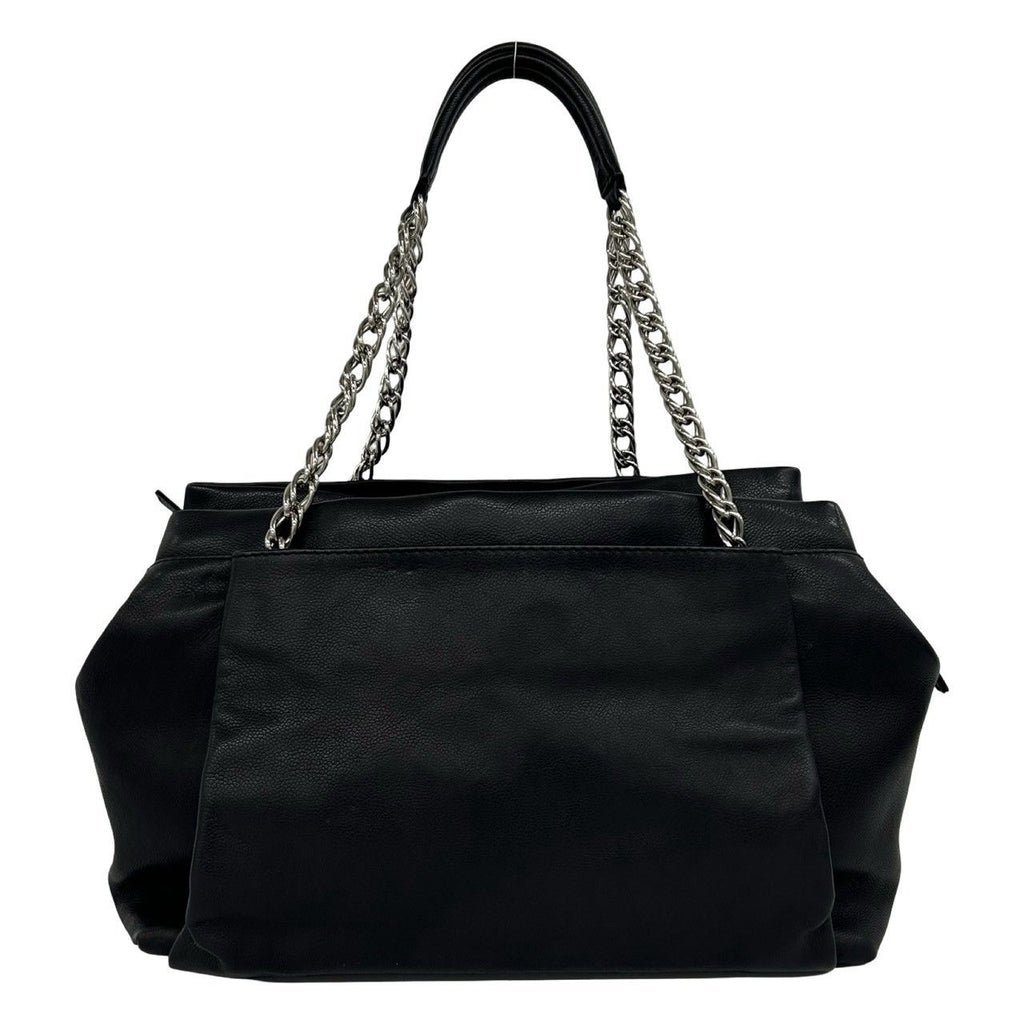 Chanel CC Logo Chain Caviar Leather Tote Shoulder Bag Black — view 3